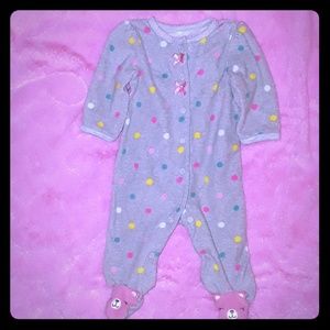 Gray flannel footie bodysuit